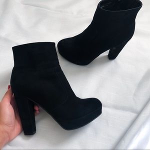 Suede Black Booties